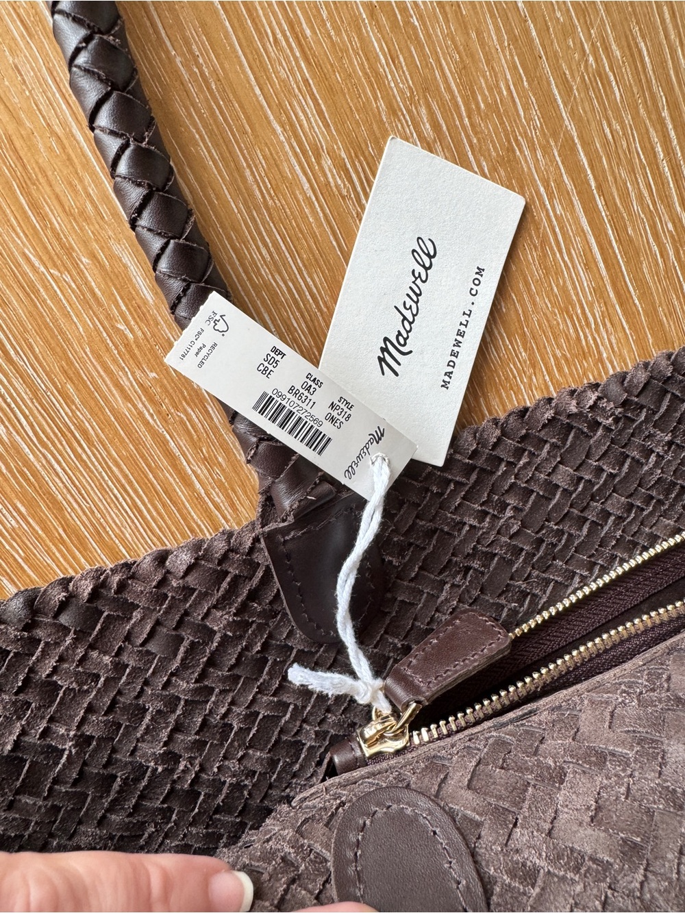 NWT! | MADEWELL The Signature Woven Tote in Coffee Bean | 100% Leather | NP318 - Picture 13 of 16